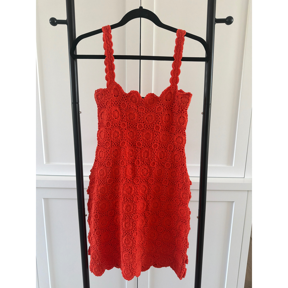 Cara Cara Orange Crochet Mini Dress - Picture 4 of 4